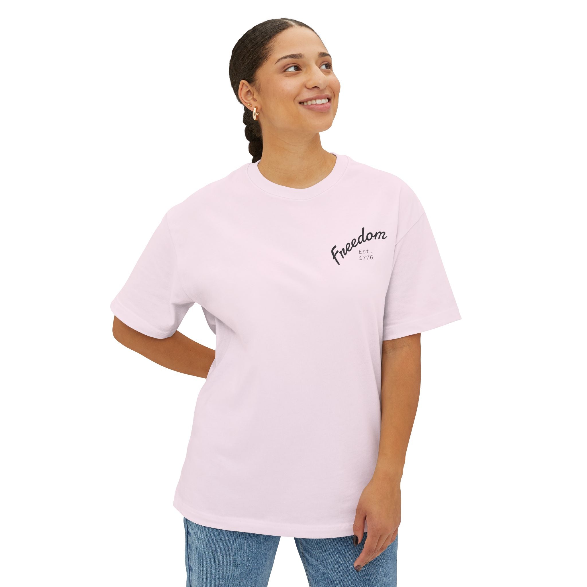 Freedom Boxy Tee - Unisex Oversized Graphic T-Shirt, Casual Wear, Patriotic Apparel, Gift for Independence Day, Summer Vibes