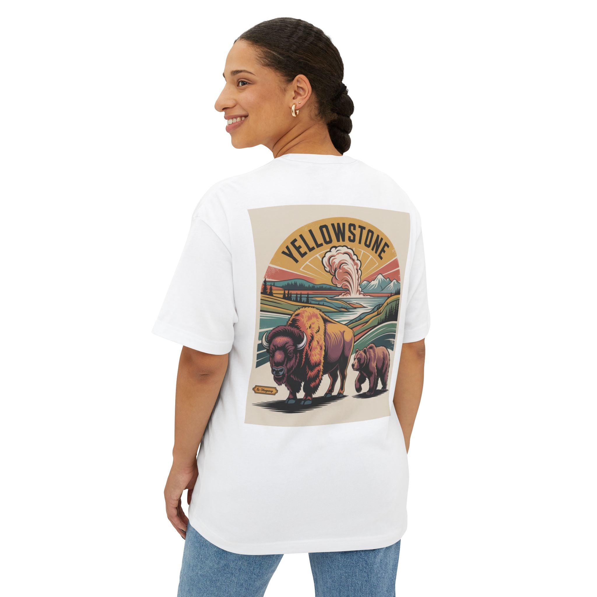 Yellowstone Graphic Unisex Oversized Tee, Casual Fashion, Nature Lover Gift, Adventure Apparel, Travel Souvenir