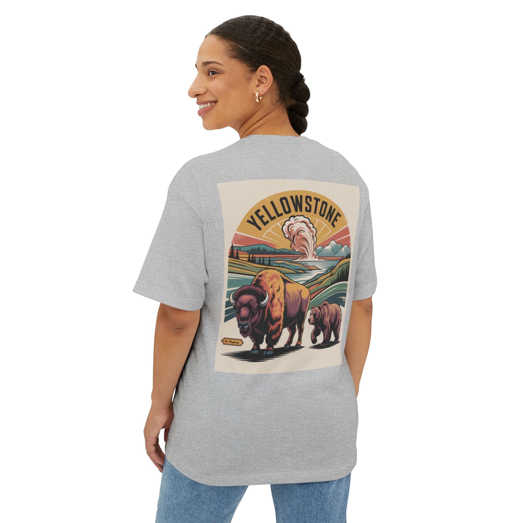 Yellowstone Graphic Unisex Oversized Tee, Casual Fashion, Nature Lover Gift, Adventure Apparel, Travel Souvenir