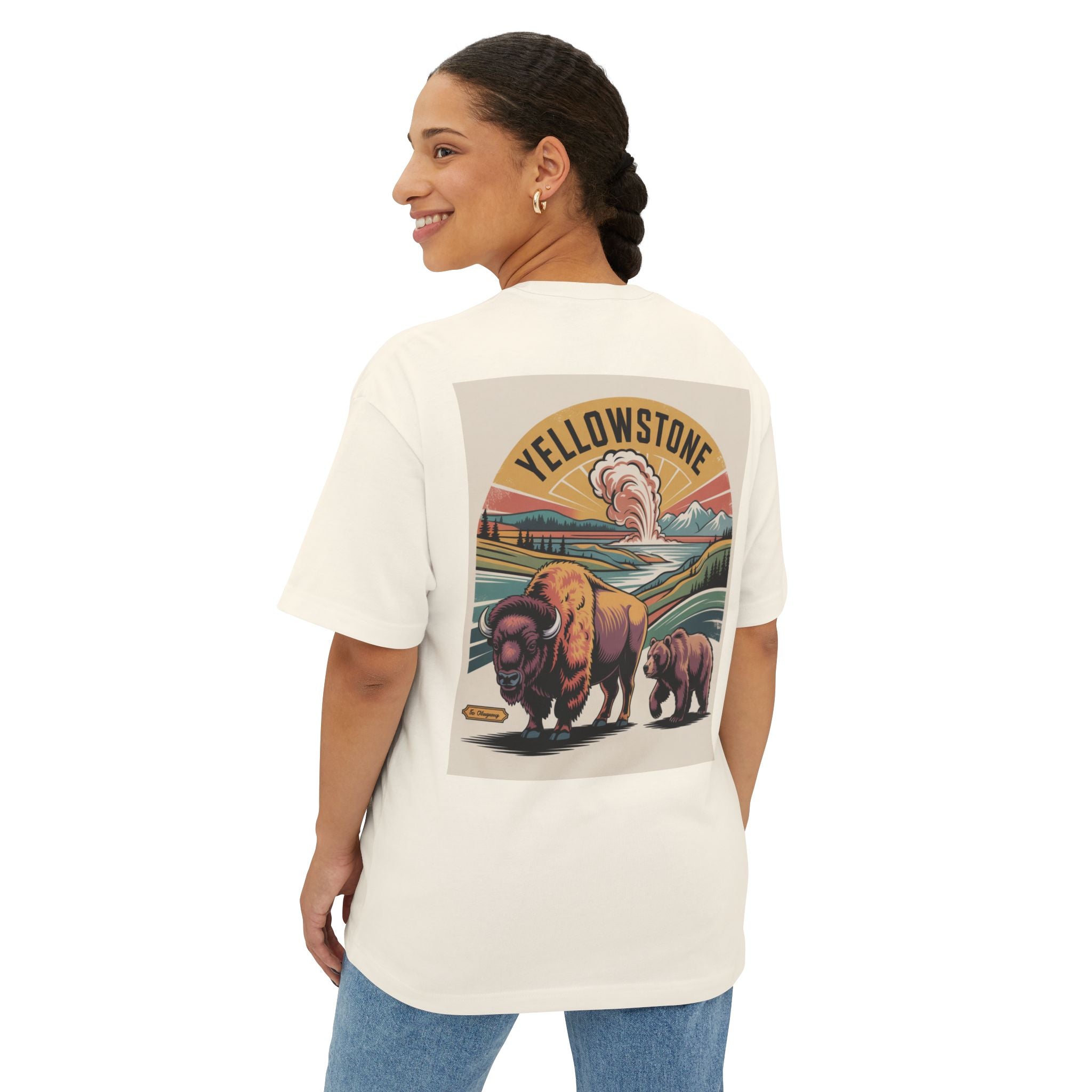 Yellowstone Graphic Unisex Oversized Tee, Casual Fashion, Nature Lover Gift, Adventure Apparel, Travel Souvenir