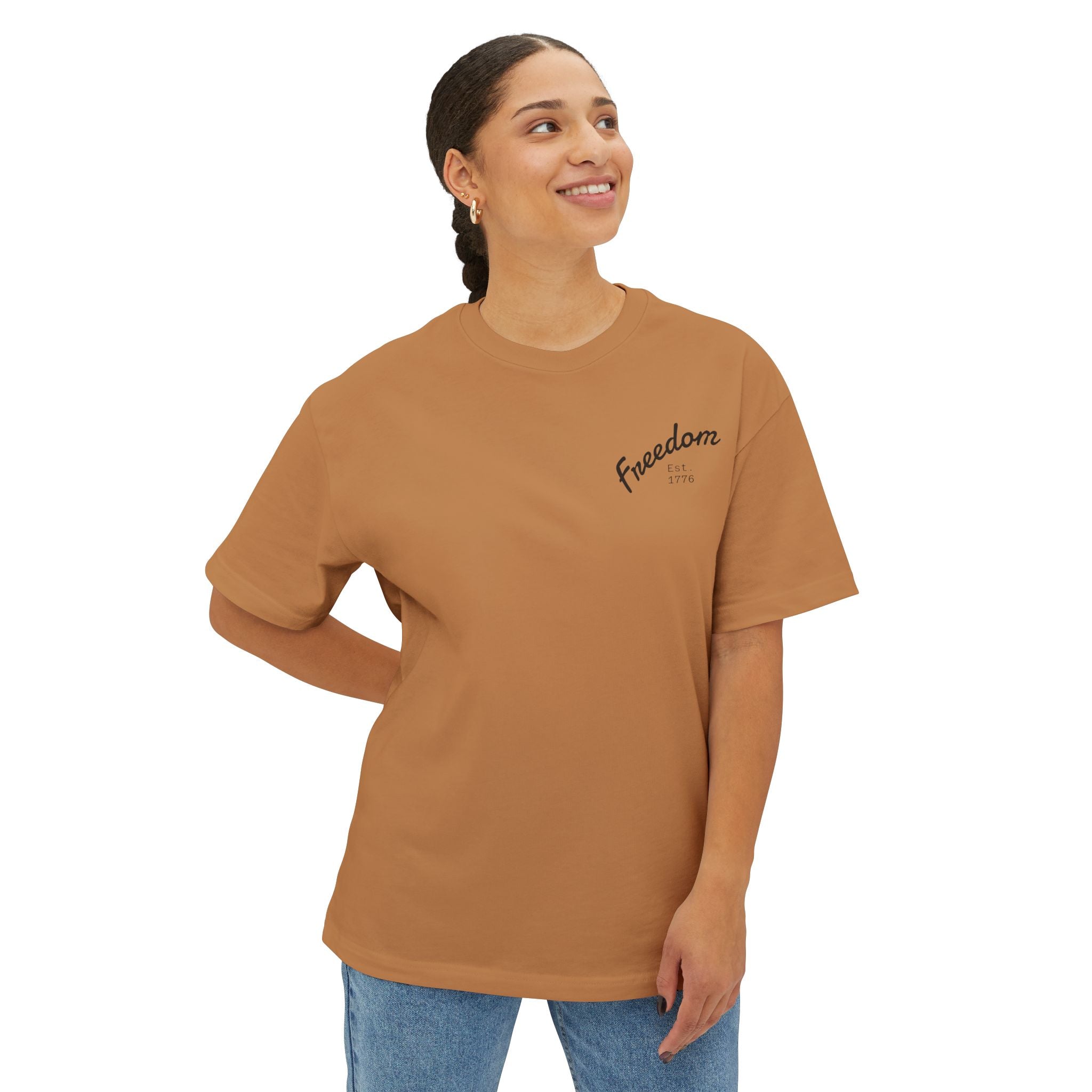 Freedom Boxy Tee - Unisex Oversized Graphic T-Shirt, Casual Wear, Patriotic Apparel, Gift for Independence Day, Summer Vibes