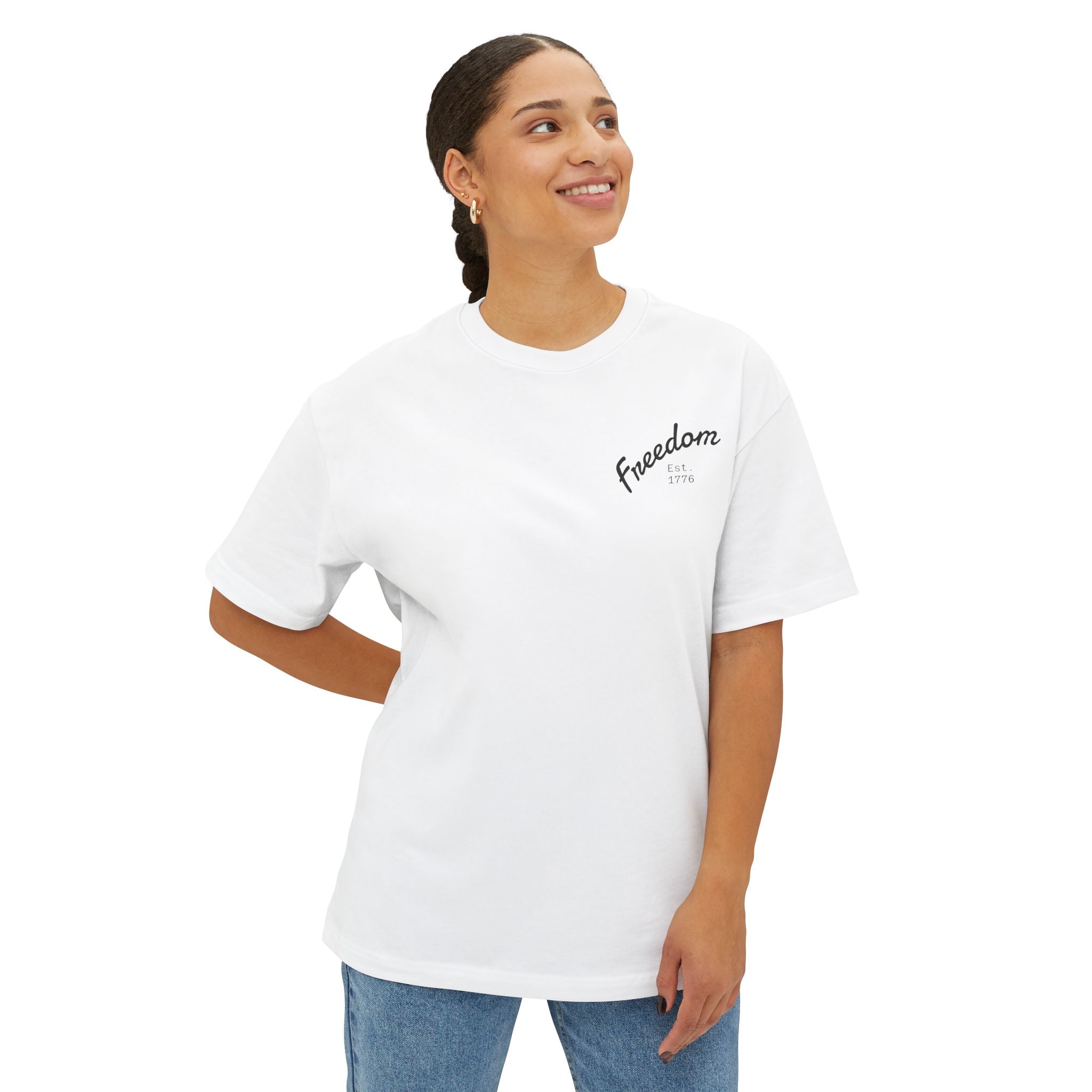 Freedom Boxy Tee - Unisex Oversized Graphic T-Shirt, Casual Wear, Patriotic Apparel, Gift for Independence Day, Summer Vibes