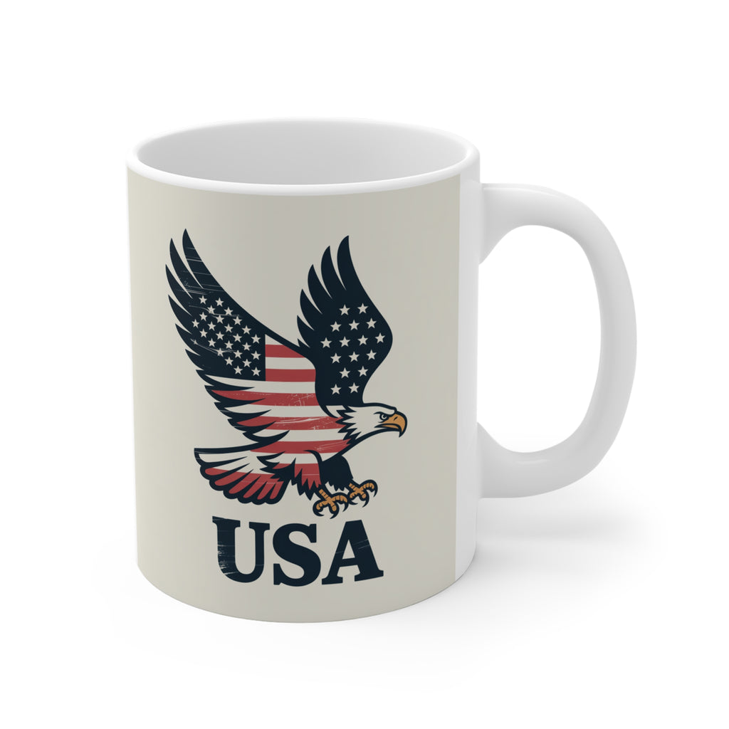 Patriotic Eagle Mug, USA Coffee Cup, American Pride Tumbler, Independence Day Gift, Veteran Appreciation Drinkware