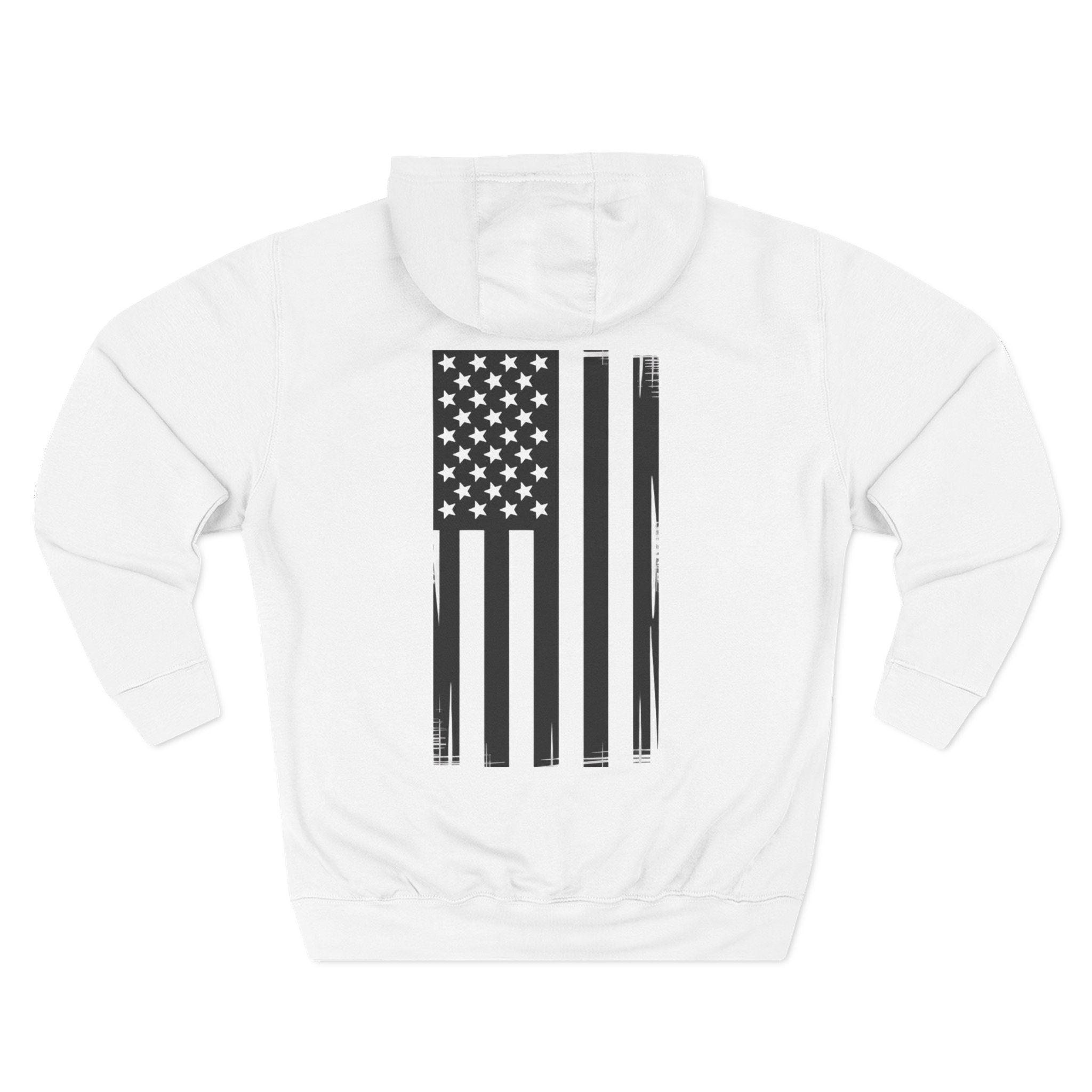 Patriotic Three-Panel Fleece Hoodie - Cozy Independence Day Sweatshirt, American Flag Gift, Casual Fall Hooded Sweatshirt, Unisex [...]