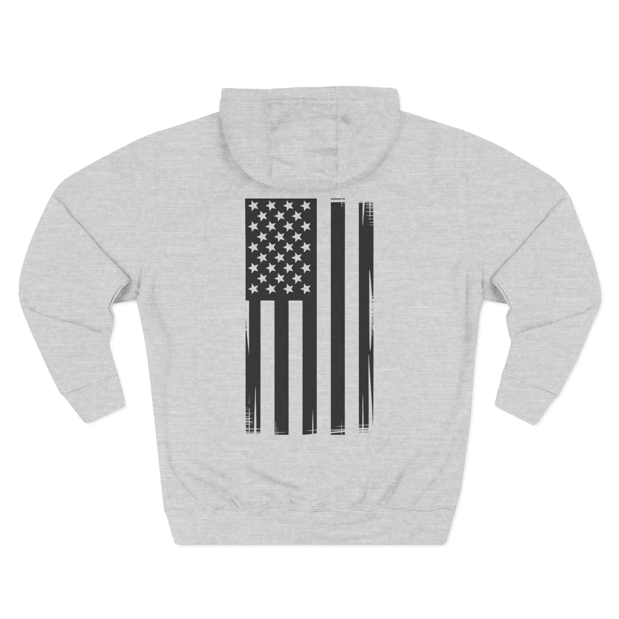 Patriotic Three-Panel Fleece Hoodie - Cozy Independence Day Sweatshirt, American Flag Gift, Casual Fall Hooded Sweatshirt, Unisex [...]