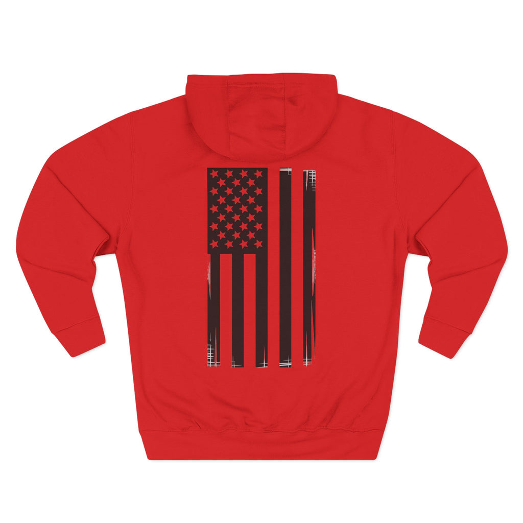 Patriotic Three-Panel Fleece Hoodie - Cozy Independence Day Sweatshirt, American Flag Gift, Casual Fall Hooded Sweatshirt, Unisex [...]